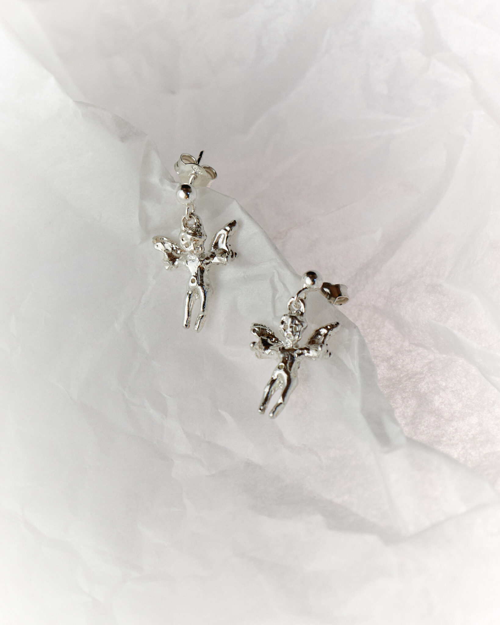 angelitos colgantes silver sofia rocha earrings