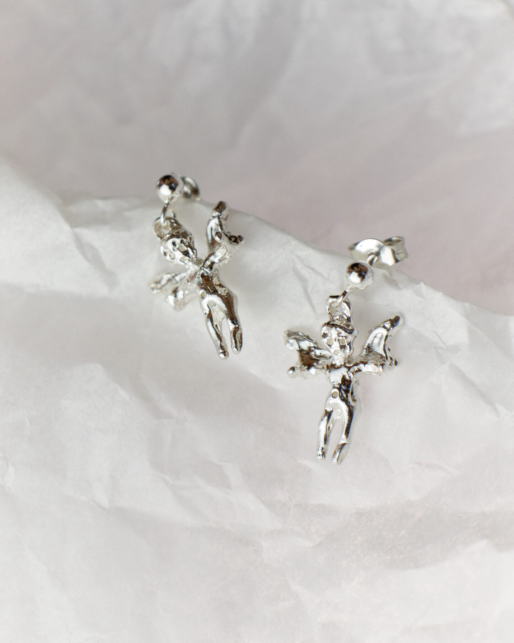 angelitos colgantes silver sofia rocha earrings