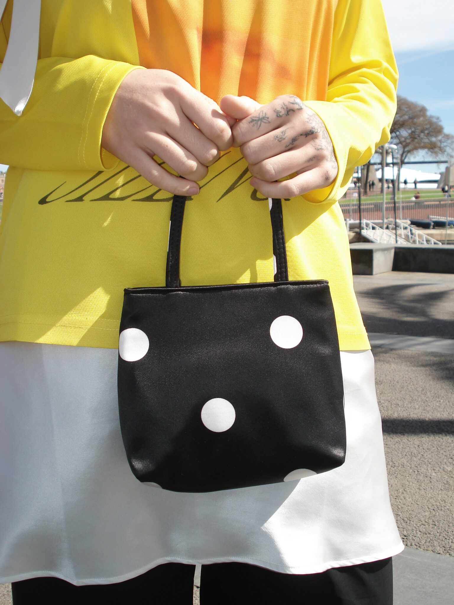Black Polka Dot Little Silk Bag