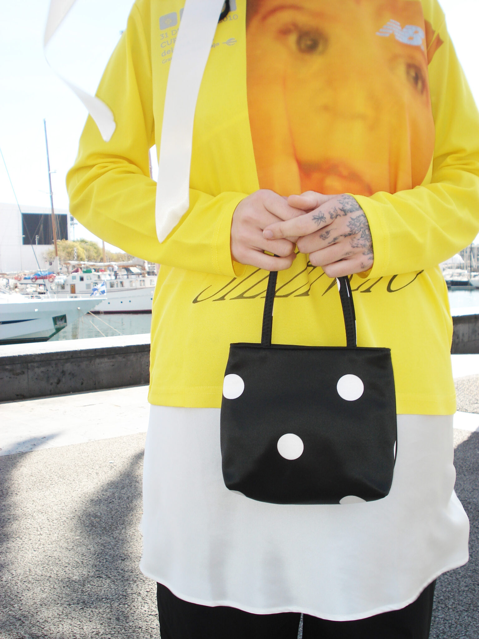 Black Polka Dot Little Silk Bag