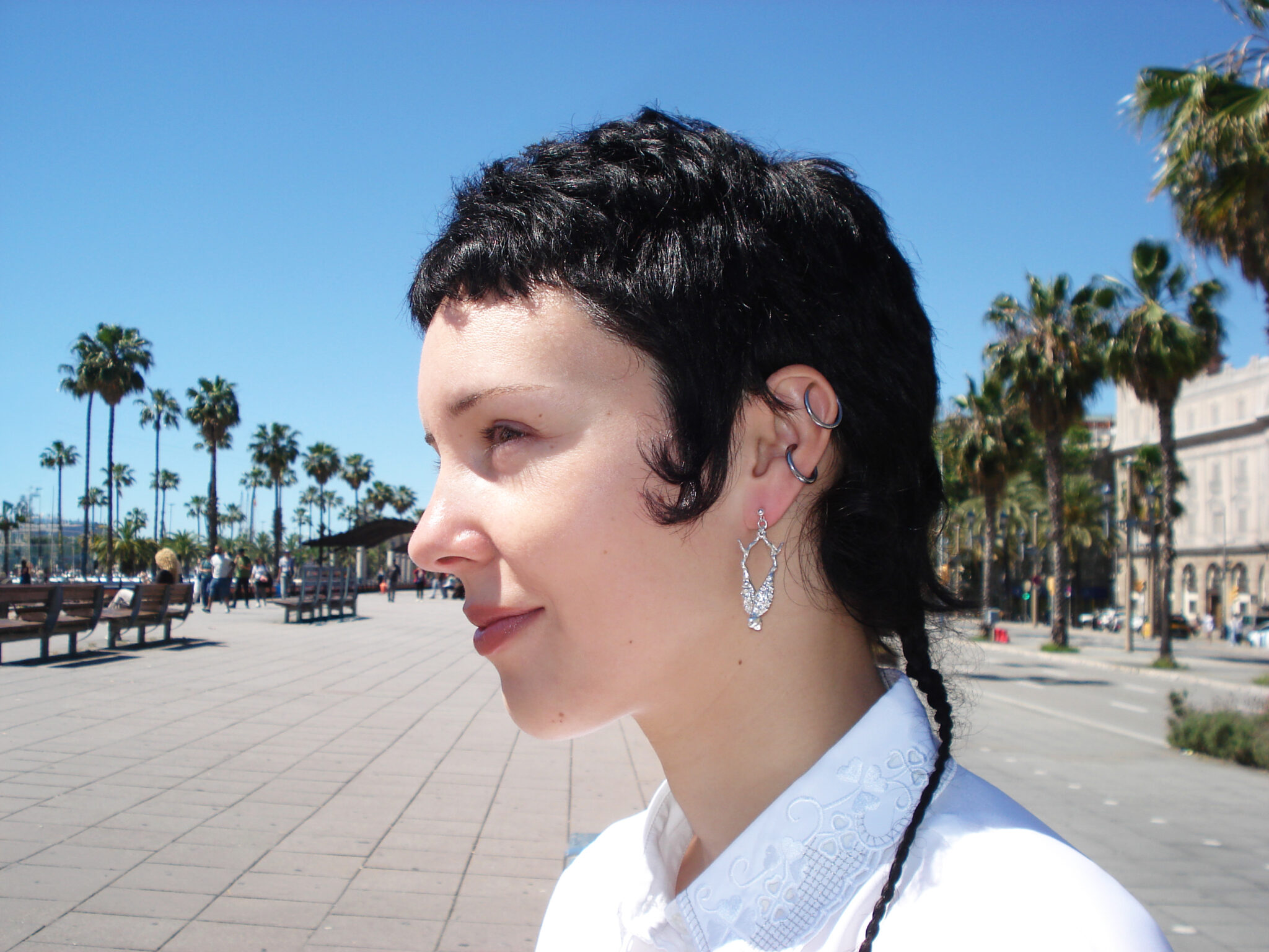 Pez espuma silver earrings