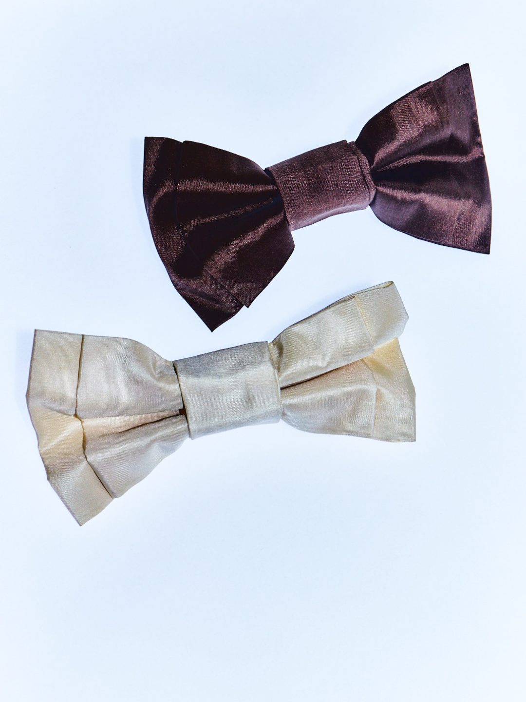 brown ivory hair bow barrette hai