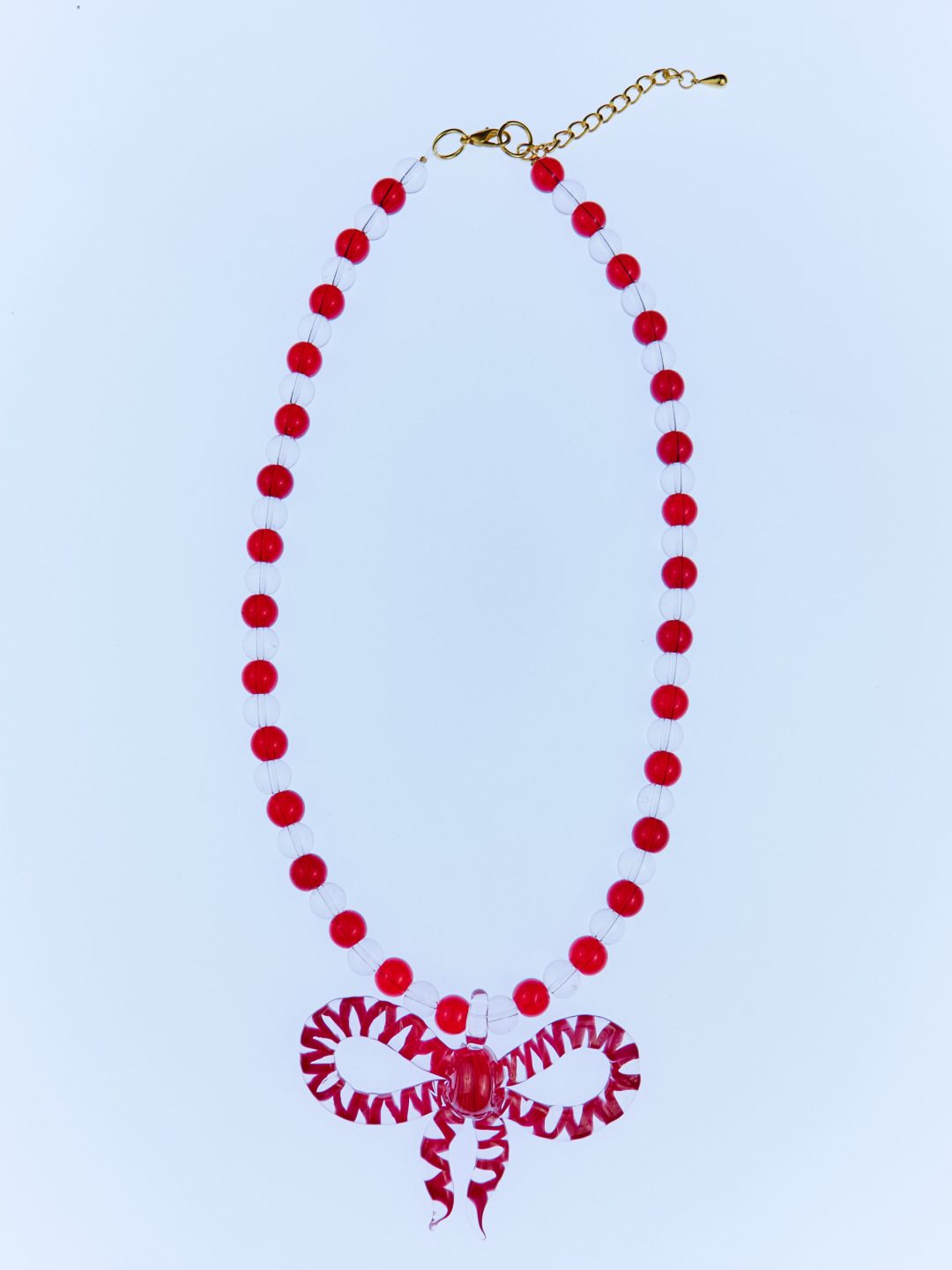 ribbon glass red necklace levens muy frágil