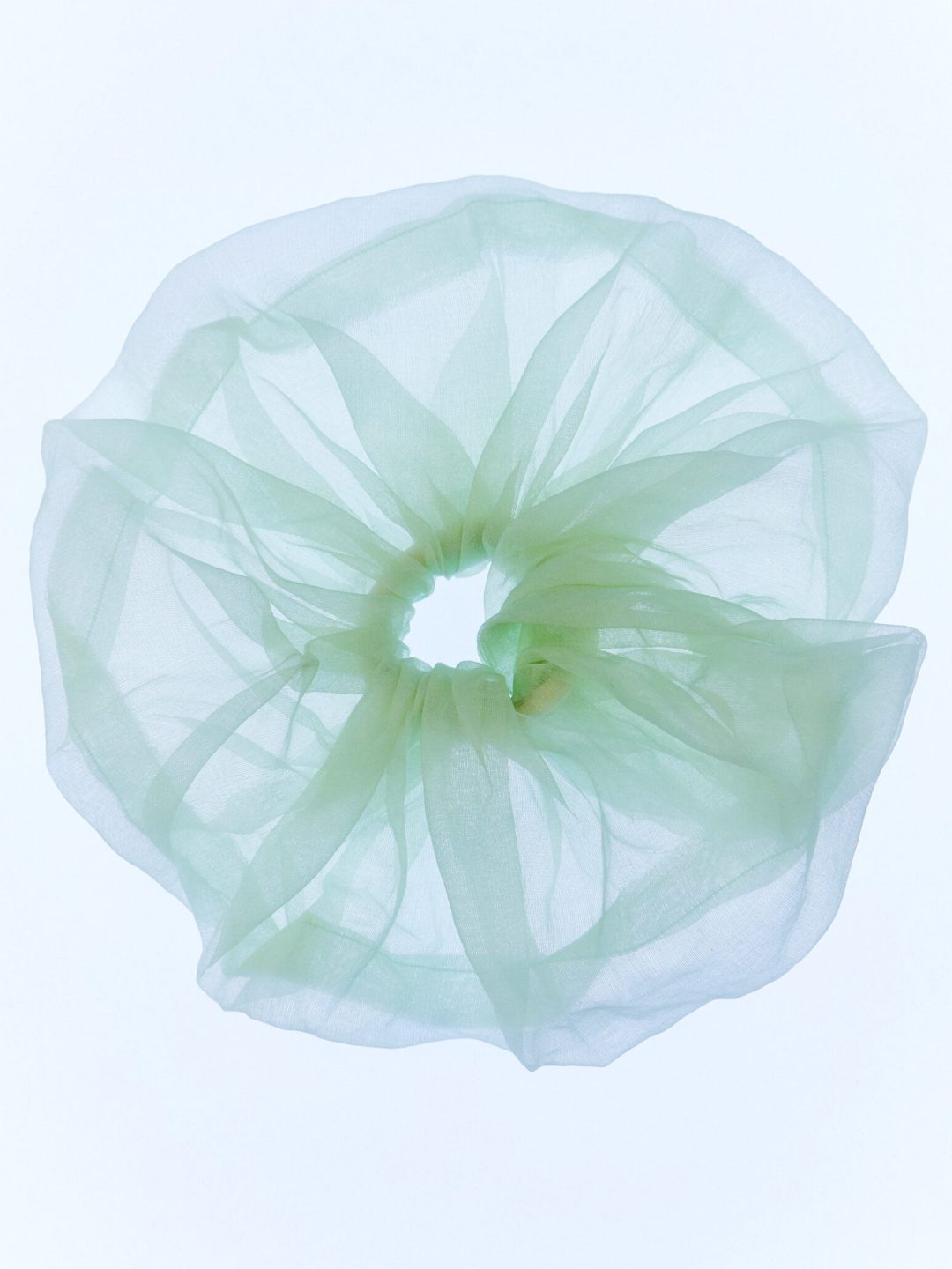 Organza verde menta scrunchie