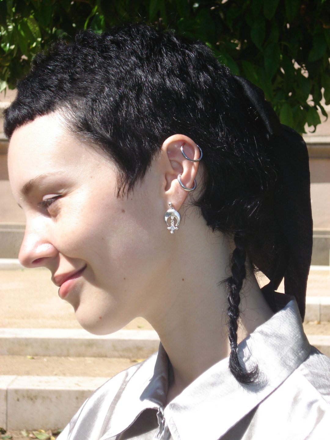 media luna white silver earrings sofía rocha muy frágil