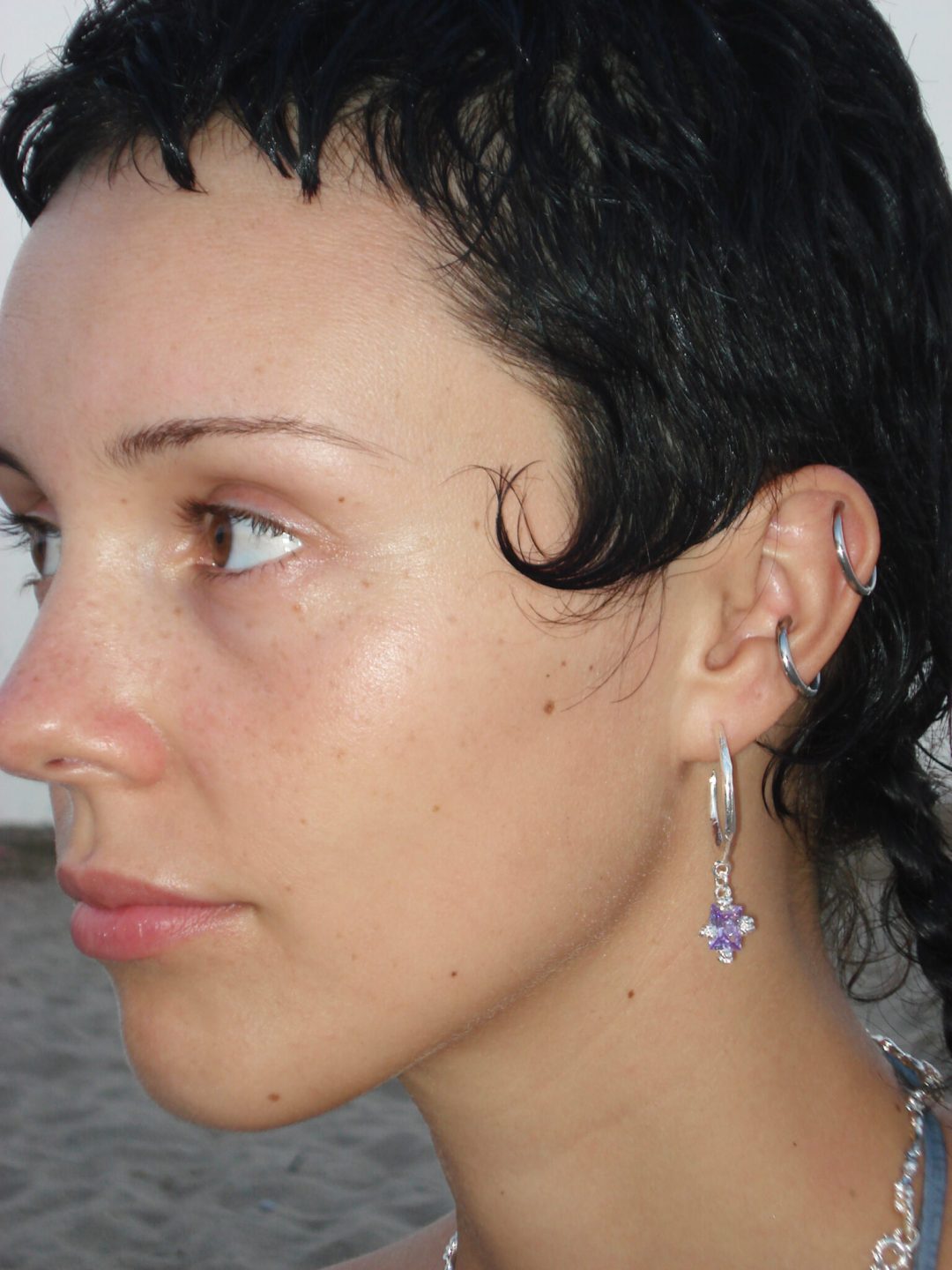 durmientes silver earrings lilac sofía rocha muy frágil