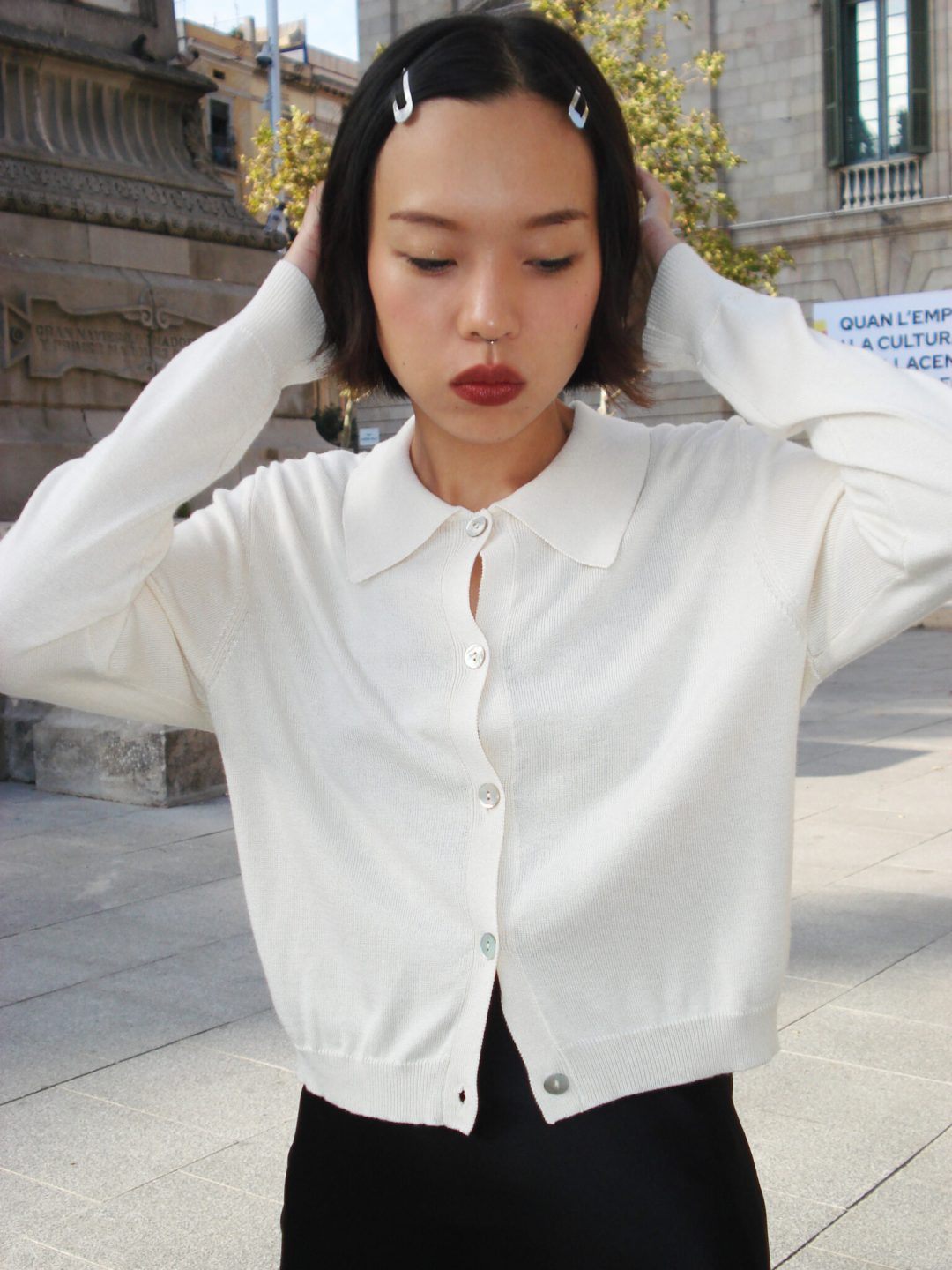 anselma cardigan ivory home of hai muy frágil