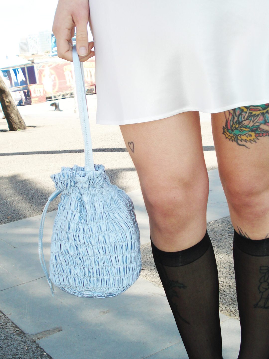 Light Blue Gina Puff Bag