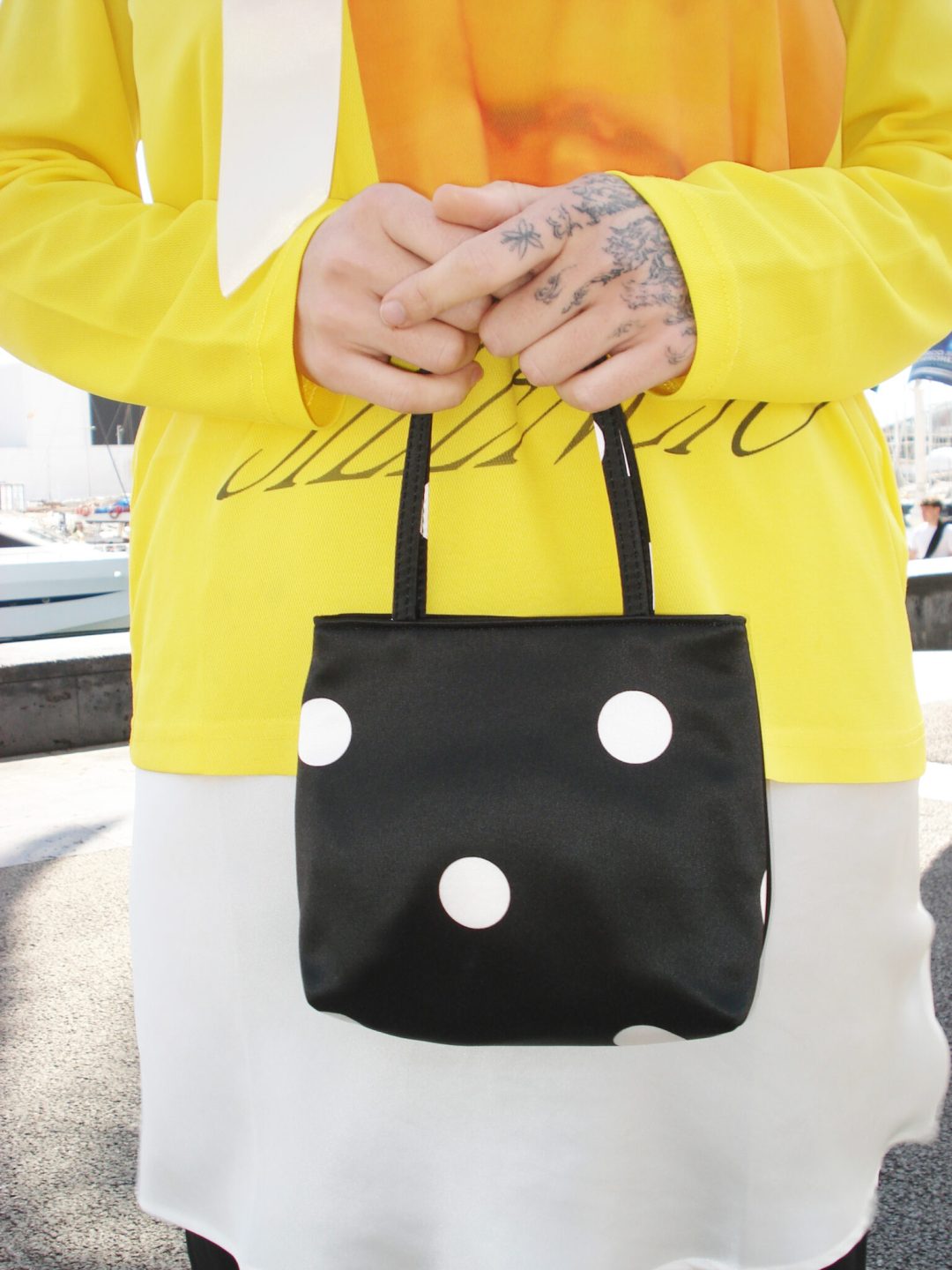 Black Polka Dot Little Silk Bag