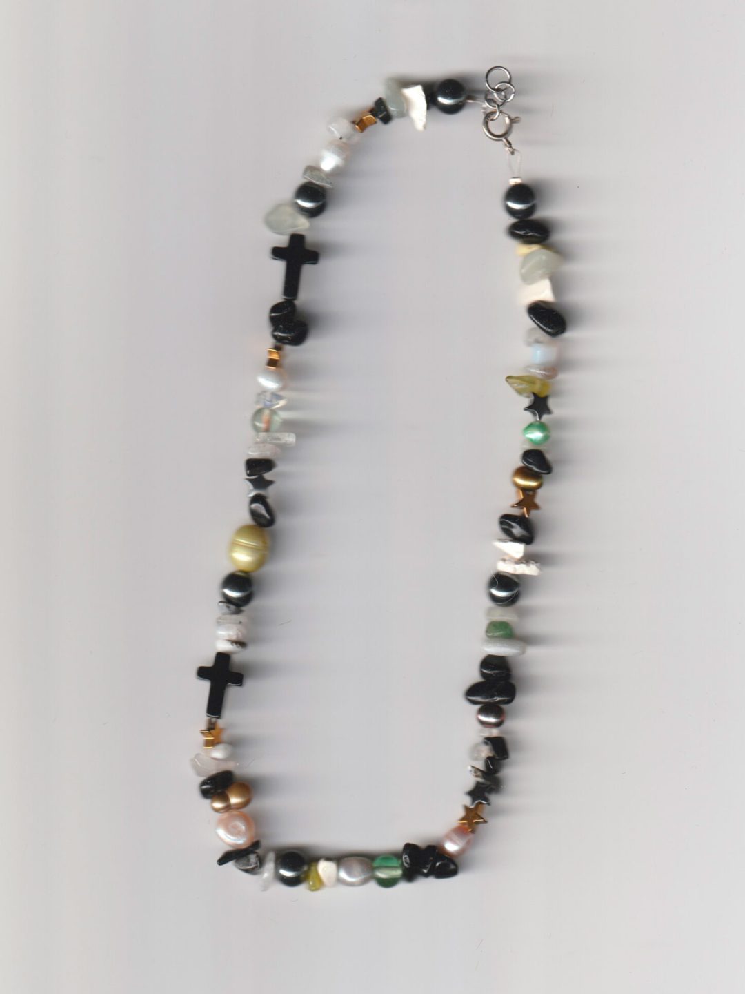 cross, pearls & stars necklace amphitrite's treasures muy frágil